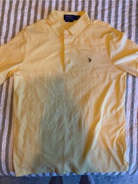 Ralph Lauren Yellow Classic Short-Sleeve Polo with Embroidered Pony